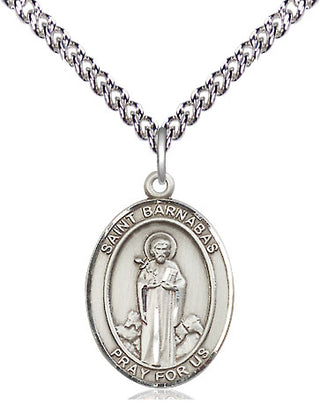 Sterling Silver Saint Barnabas Medal Religious Jewelry Engraved Catholic Saint Jewelry