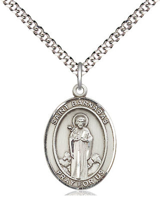 Sterling Silver Saint Barnabas Medal Religious Jewelry Engraved Catholic Saint Jewelry