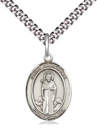 Sterling Silver Saint Barnabas Medal Religious Jewelry Engraved Catholic Saint Jewelry