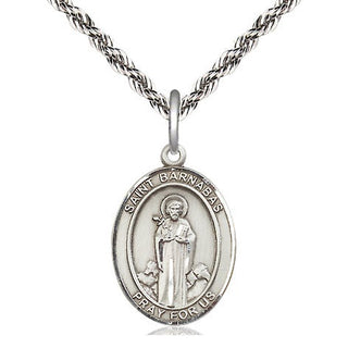 Sterling Silver Saint Barnabas Medal Religious Jewelry Engraved Catholic Saint Jewelry