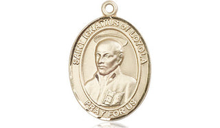 14kt Gold Filled Saint Ignatius of Loyola Medal Engraved Catholic Saint Jewelry