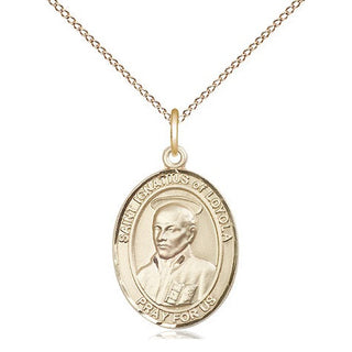 14kt Gold Filled Saint Ignatius of Loyola Medal Religious Jewelry Engraved Catholic Saint Jewelry