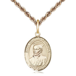 14kt Gold Filled Saint Ignatius of Loyola Medal Religious Jewelry Engraved Catholic Saint Jewelry