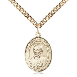 14kt Gold Saint Ignatius of Loyola Medal Engraved Catholic Saint Jewelry
