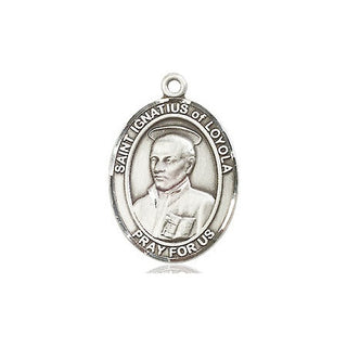 Pewter Saint Ignatius of Loyola Medal Engraved Catholic Saint Jewelry