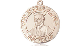 14kt Gold Filled Saint Ignatius of Loyola Medal Engraved Catholic Saint Jewelry