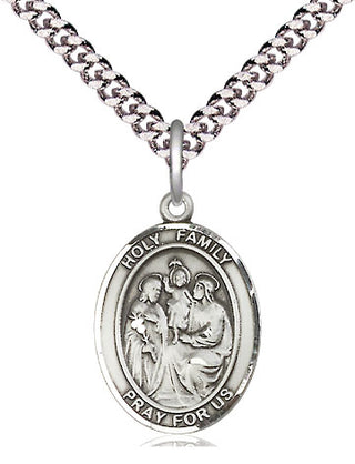 Pewter Holy Family Medal Religious Jewelry Engraved Catholic Saint Jewelry