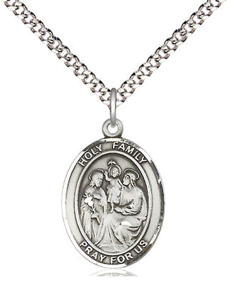 Pewter Holy Family Medal Religious Jewelry Engraved Catholic Saint Jewelry