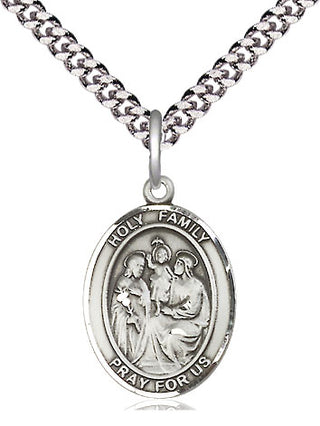 Pewter Holy Family Medal Religious Jewelry Engraved Catholic Saint Jewelry