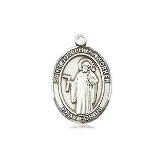Sterling Silver Saint Joseph the Worker Medal Religious Jewelry Engraved Catholic Saint Jewelry