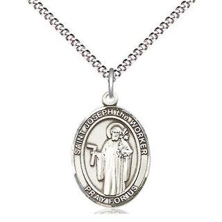 Sterling Silver Saint Joseph the Worker Medal Religious Jewelry Engraved Catholic Saint Jewelry