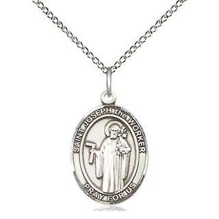 Sterling Silver Saint Joseph the Worker Medal Religious Jewelry Engraved Catholic Saint Jewelry