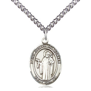 Sterling Silver Saint Joseph the Worker Medal Religious Jewelry Engraved Catholic Saint Jewelry