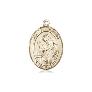 14kt Gold Filled Saint Alphonsus Medal Engraved Catholic Saint Jewelry