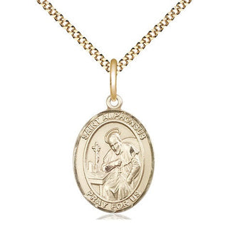 14kt Gold Filled Saint Alphonsus Medal Religious Jewelry Engraved Catholic Saint Jewelry