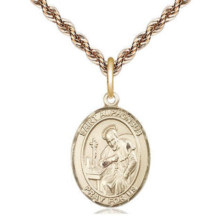 14kt Gold Filled Saint Alphonsus Medal Religious Jewelry Engraved Catholic Saint Jewelry