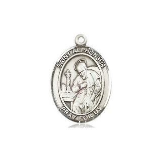 Pewter Saint Alphonsus Medal Engraved Catholic Saint Jewelry