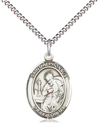 Sterling Silver Saint Alphonsus Medal Religious Jewelry Engraved Catholic Saint Jewelry