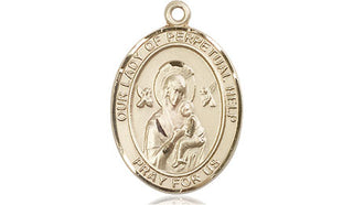 14kt Gold Filled Our Lady of Perpetual Help Medal Engraved Catholic Saint Jewelry