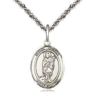 Sterling Silver Saint Victor of Marseilles Medal Religious Jewelry Engraved Catholic Saint Jewelry