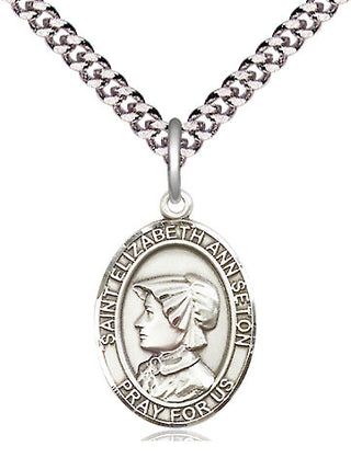 Pewter Saint Elizabeth Ann Seton Medal Religious Jewelry Engraved Catholic Saint Jewelry