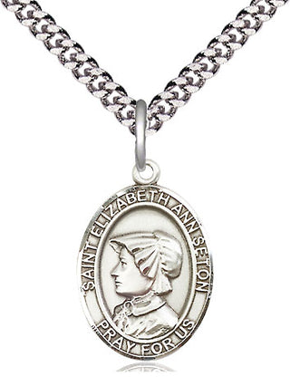 Pewter Saint Elizabeth Ann Seton Medal Religious Jewelry Engraved Catholic Saint Jewelry