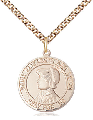 14kt Gold Filled Saint Elizabeth Ann Seton Medal Religious Jewelry Engraved Catholic Saint Jewelry