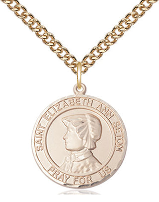 14kt Gold Filled Saint Elizabeth Ann Seton Medal Religious Jewelry Engraved Catholic Saint Jewelry