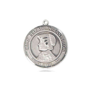 Pewter Saint Elizabeth Ann Seton Medal Engraved Catholic Saint Jewelry
