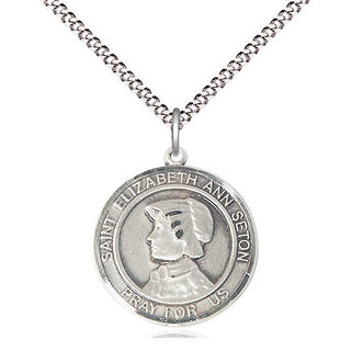 Pewter Saint Elizabeth Ann Seton Medal Religious Jewelry Engraved Catholic Saint Jewelry