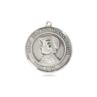 Sterling Silver Saint Elizabeth Ann Seton Medal Religious Jewelry Engraved Catholic Saint Jewelry
