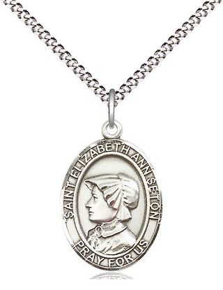 Sterling Silver Saint Elizabeth Ann Seton Medal Religious Jewelry Engraved Catholic Saint Jewelry