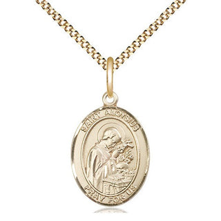 14kt Gold Filled Saint Aloysius Gonzaga Medal Religious Jewelry Engraved Catholic Saint Jewelry