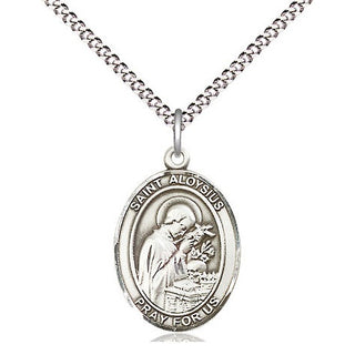 Pewter Saint Aloysius Gonzaga Medal Religious Jewelry Engraved Catholic Saint Jewelry