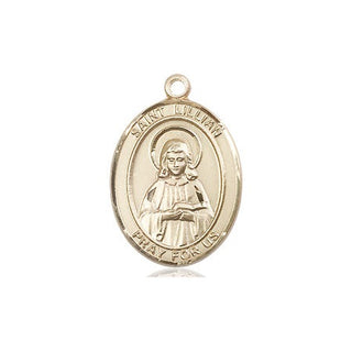 14kt Gold Filled Saint Lillian Medal Engraved Catholic Saint Jewelry