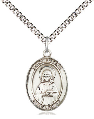 Pewter Saint Lillian Medal Religious Jewelry Engraved Catholic Saint Jewelry