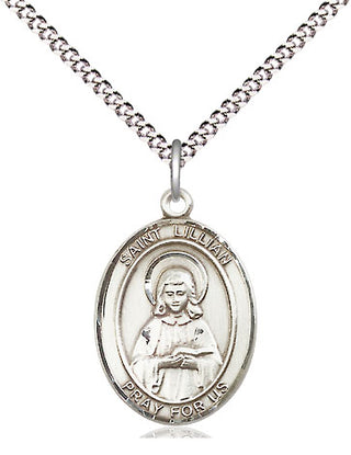 Sterling Silver Saint Lillian Medal Religious Jewelry Engraved Catholic Saint Jewelry