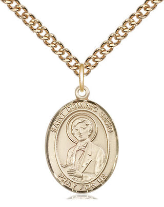 14kt Gold Filled Saint Dominic Savio Medal Religious Jewelry Engraved Catholic Saint Jewelry