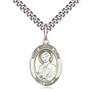 Pewter Saint Dominic Savio Medal Religious Jewelry Engraved Catholic Saint Jewelry