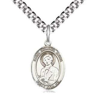 Pewter Saint Dominic Savio Medal Religious Jewelry Engraved Catholic Saint Jewelry