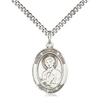 Pewter Saint Dominic Savio Medal Religious Jewelry Engraved Catholic Saint Jewelry