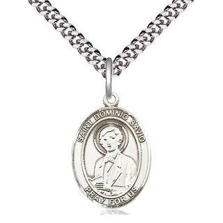 Pewter Saint Dominic Savio Medal Religious Jewelry Engraved Catholic Saint Jewelry