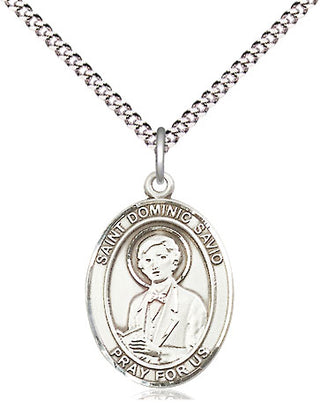 Sterling Silver Saint Dominic Savio Medal Religious Jewelry Engraved Catholic Saint Jewelry