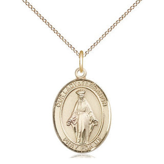 14kt Gold Filled Our Lady of Lebanon Medal Religious Jewelry Engraved Catholic Saint Jewelry