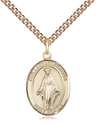 14kt Gold Filled Our Lady of Lebanon Medal Religious Jewelry Engraved Catholic Saint Jewelry