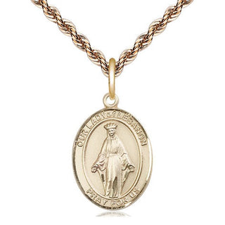 14kt Gold Filled Our Lady of Lebanon Medal Religious Jewelry Engraved Catholic Saint Jewelry