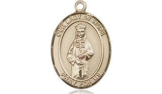 14kt Gold Filled Our Lady of Hope Medal Engraved Catholic Saint Jewelry