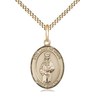 14kt Gold Filled Our Lady of Hope Medal Religious Jewelry Engraved Catholic Saint Jewelry
