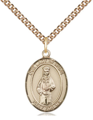 14kt Gold Filled Our Lady of Hope Medal Religious Jewelry Engraved Catholic Saint Jewelry