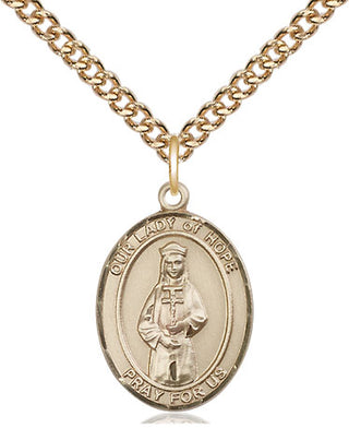 14kt Gold Filled Our Lady of Hope Medal Religious Jewelry Engraved Catholic Saint Jewelry